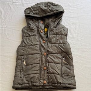Paolo Garage gray Hooded Puffer Vest